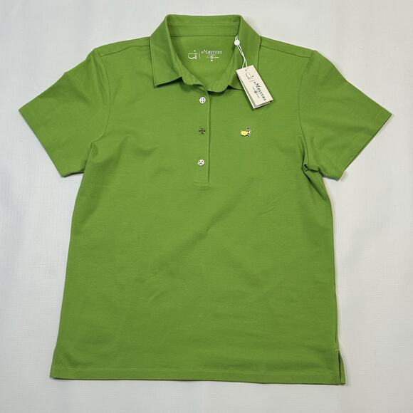 Tory Burch Sport The Masters Green Polo Shirt Gold Buttons Size M NEW Exclusive - Picture 5 of 16